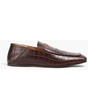 By Malene Birger Tresina Croc-Effect Leather Loafers - Brown