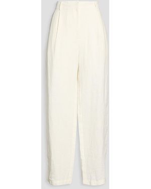 HANNAH Nevel Linen Straight-leg Trousers - White