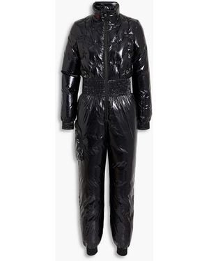 Perfect Moment Quilted Glossed Ski Suit - Black
