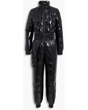 Perfect Moment Quilted Glossed Ski Suit - Black