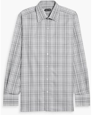 Tom Ford Checked Cotton Shirt - Gray