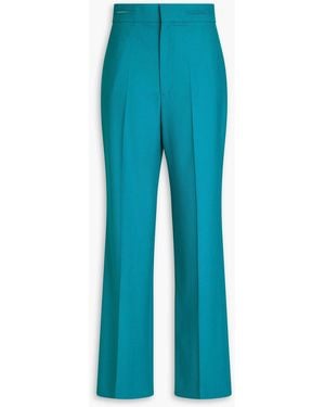 Victoria Beckham Twill Straight-Leg Trousers - Blue