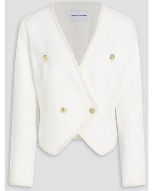 Rebecca Vallance Clarisse doppelreihiger blazer aus tweed aus einer baumwollmischung in metallic-optik - Weiß