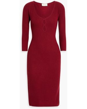 Michelle Mason Cutout Ribbed-knit Dress - Red