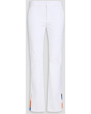 Emilio Pucci Printed Stretch-crepe Bootcut Trousers - White