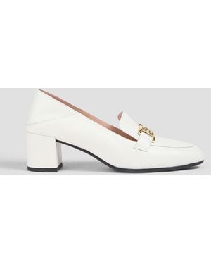 Bally Bekla 50 Embellished Leather Collapsible-Heel Pumps - White
