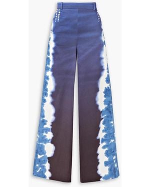 Altuzarra Clio Tie-dyed Poplin Wide-leg Trousers - Blue