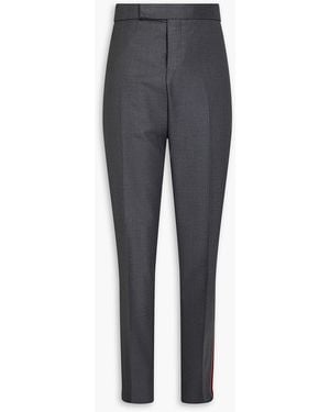 Thom Browne Striped Wool-twill Chinos - Grey