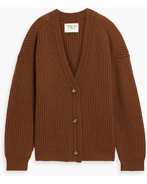 Twp Ribbed Cashmere Cardigan - Brown