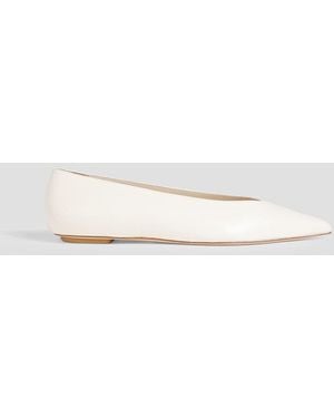 Stuart Weitzman Lina flache schuhe mit spitzer kappe aus leder - Weiß