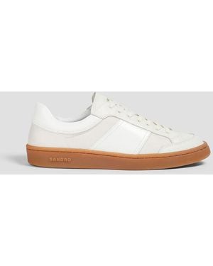Sandro Mesh And Leather Trainers - White