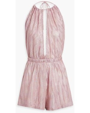 Missoni Cutout Metallic Crochet-knit Playsuit - Pink