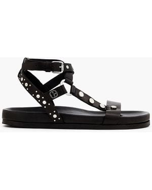 Claudie Pierlot Studded Leather Sandals - Black