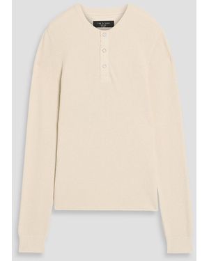 Rag & Bone Dexter Cotton-Piqué Henley Sweater - Natural