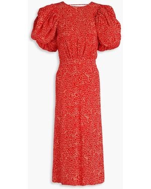 ROTATE BIRGER CHRISTENSEN Bedrucktes midikleid aus jacquard - Rot