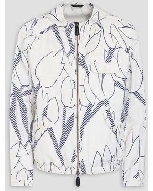 Giorgio Armani Kapuzenjacke aus glänzendem jacquard mit print - Weiß
