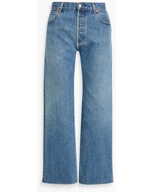 RE/DONE with LEVI'S Cropped High-Rise Straight-Leg Jeans - Blue