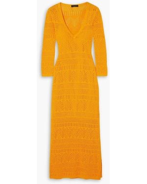 Rag & Bone Renee Crocheted Cotton-blend Midi Dress - Orange