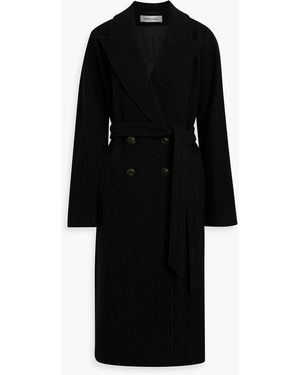 Veronica Beard Della Dickey Double-Breasted Wool Coat - Black