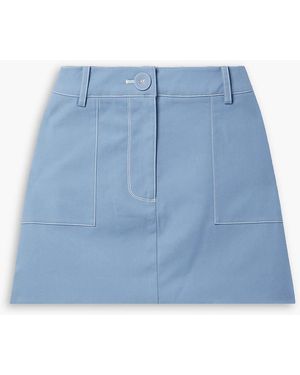 Anna Quan Shana Cotton-blend Twill Mini Skirt - Blue