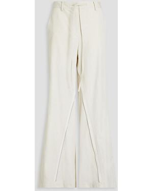 Helmut Lang Hose mit weitem bein aus twill aus einer baumwollmischung mit reißverschlussdetails - Weiß