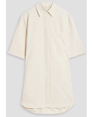 Loulou de Saison Basava Slub Cotton-blend Twill Mini Shirt Dress - Natural