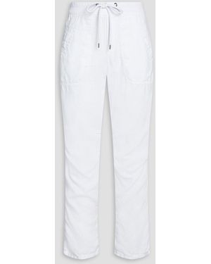 James Perse Cropped Linen Track Trousers - White