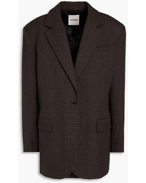 Sandro Gingham Jacquard Blazer - Black