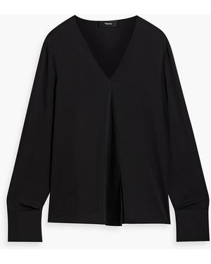 Theory Silk Crepe De Chine Top - Black