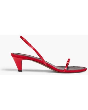 Neous Diwo Glossed-Leather Slingback Sandals - Red