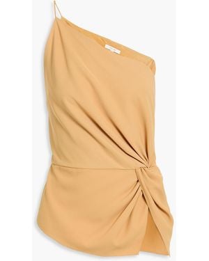 The Sei One-Shoulder Twisted Crepe Top - Natural