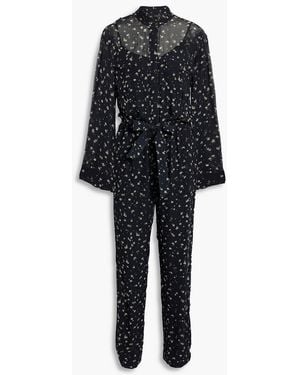 Rag & Bone Ina jumpsuit aus chiffon mit blumenprint - Schwarz