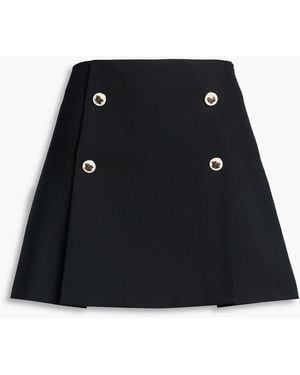 Sandro Pleated Twill Mini Skirt - Black
