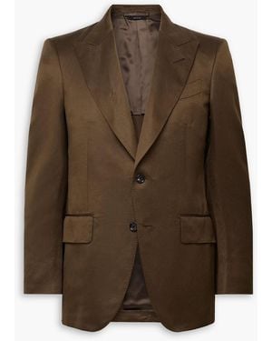 Tom Ford Dyllan Silk-Blend Twill Suit Jacket - Brown