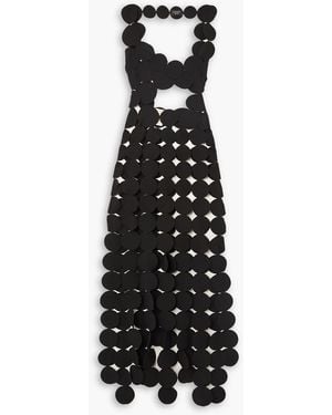 A.W.A.K.E. MODE Open-back Laser-cut Crepe Maxi Dress - Black