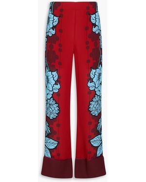 Borgo De Nor Havana Printed Crepe Straight-leg Trousers - Red