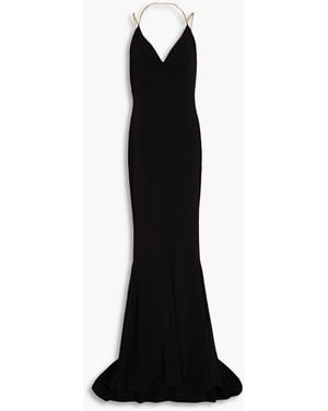 retroféte Robe "valentina" aus jersey mit kettenverzierung - Schwarz