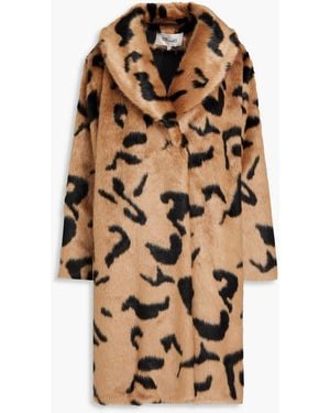 Diane von Furstenberg Merida Leopard-print Faux Fur Coat - Natural