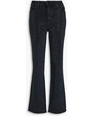 Jonathan Simkhai Crystal-embellished High-rise Straight-leg Jeans - Blue