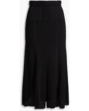 Sandro Textured-Knit Midi Skirt - Black