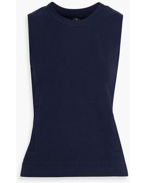 Norma Kamali French Cotton-Blend Terry Top - Blue