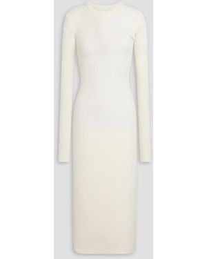 Wardrobe NYC Midikleid aus gerippter wolle - Weiß