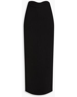 STAUD Petunia Ruched Jersey Maxi Skirt - Black