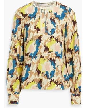 Ulla Johnson Greta Printed Crepe Blouse - White
