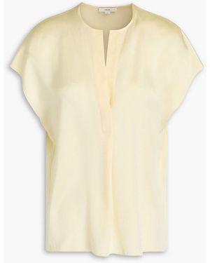 Vince Silk-satin Top - Yellow
