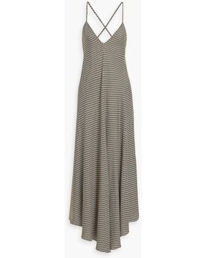 lemlem Aluna Printed Crepe De Chine Maxi Slip Dress - White
