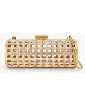 Jonathan Simkhai Clutch "aviary" mit kristallen und goldfarbenen details - Mettallic