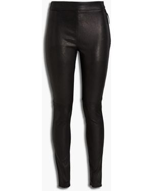 Roberto Cavalli Leather Skinny Pants - Black