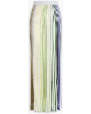 Missoni Metallic Sequin-Embellished Ribbed-Knit Maxi Skirt - White