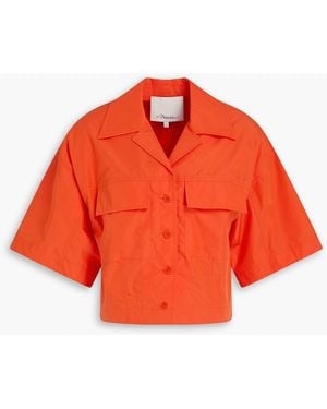 3.1 Phillip Lim Cropped Cotton-blend Poplin Shirt - Orange